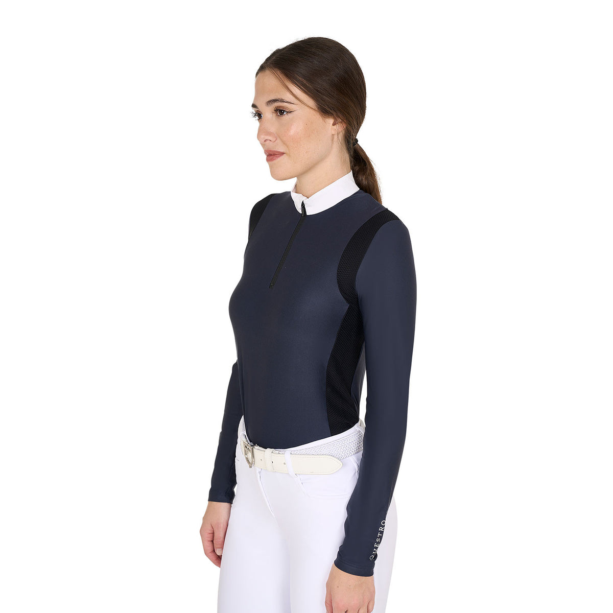 Equestro Women's slim fit polo shirt in technical fabric