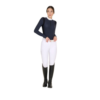 Equestro Women's slim fit polo shirt in technical fabric