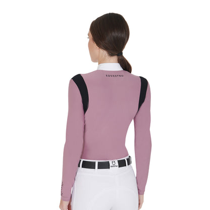 Equestro Women's slim fit polo shirt in technical fabric