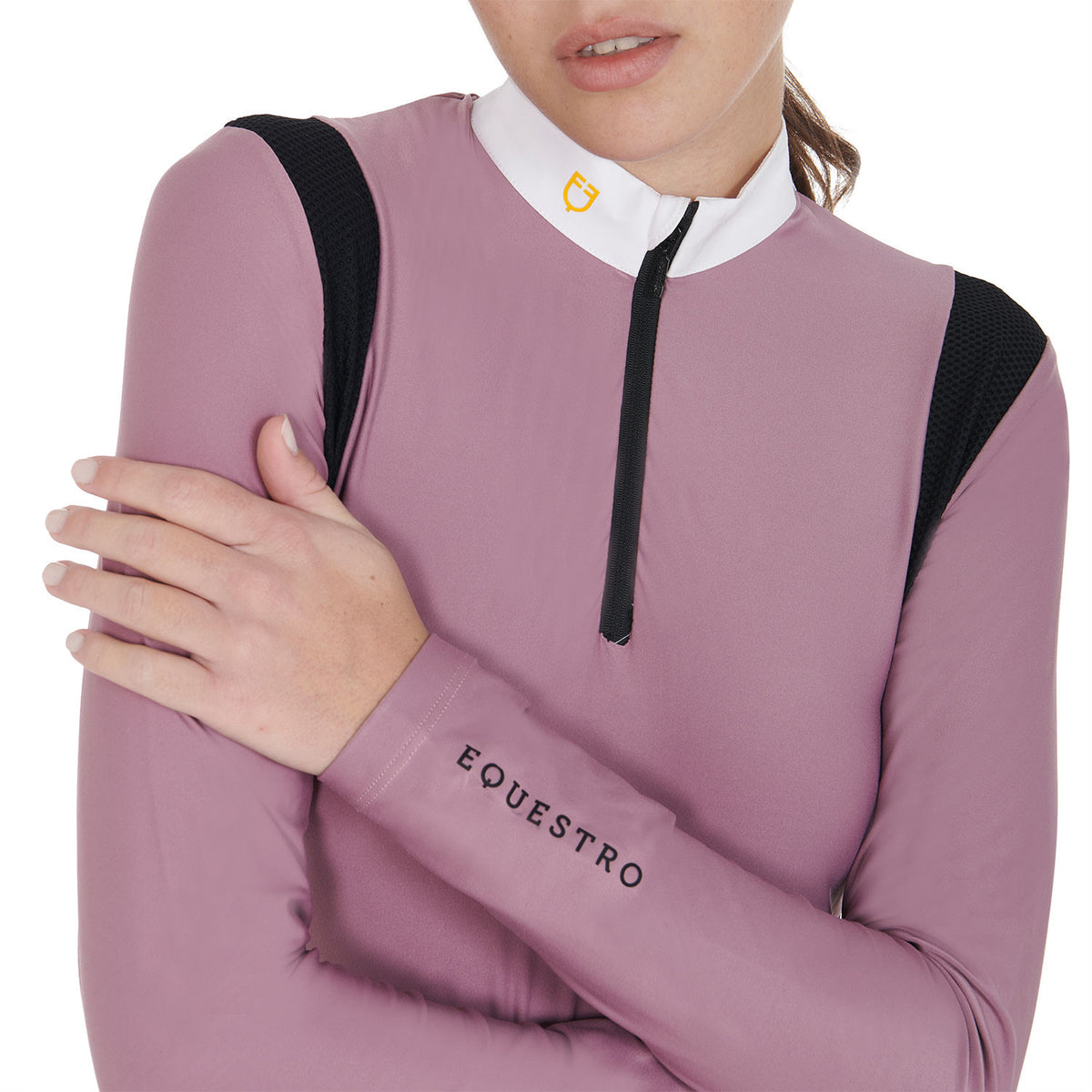 Equestro Women's slim fit polo shirt in technical fabric
