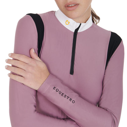 Equestro Women's slim fit polo shirt in technical fabric
