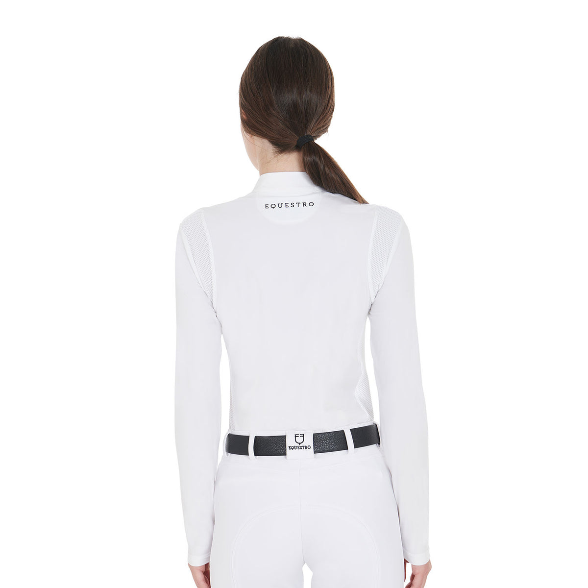 Equestro Women's slim fit polo shirt in technical fabric