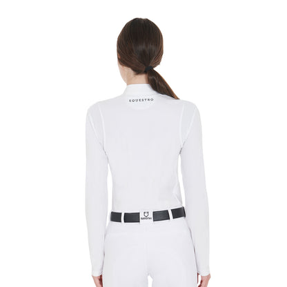Equestro Women's slim fit polo shirt in technical fabric