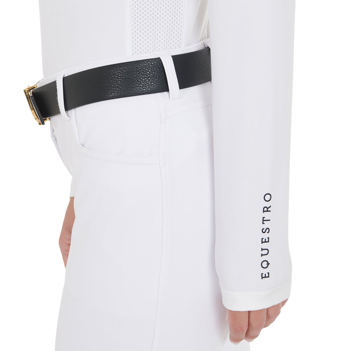 Equestro Women's slim fit polo shirt in technical fabric