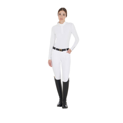 Equestro Women's slim fit polo shirt in technical fabric
