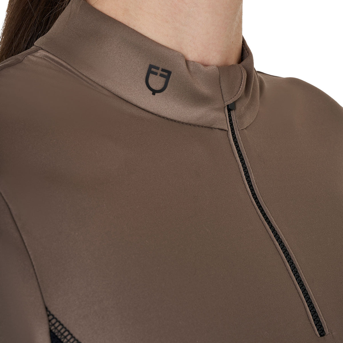 Equestro Women's long-sleeved training technical polo shirt