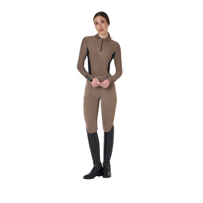 Equestro Women's long-sleeved training technical polo shirt