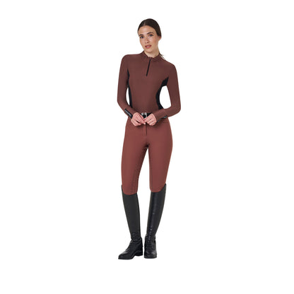 Equestro Women's long-sleeved training technical polo shirt
