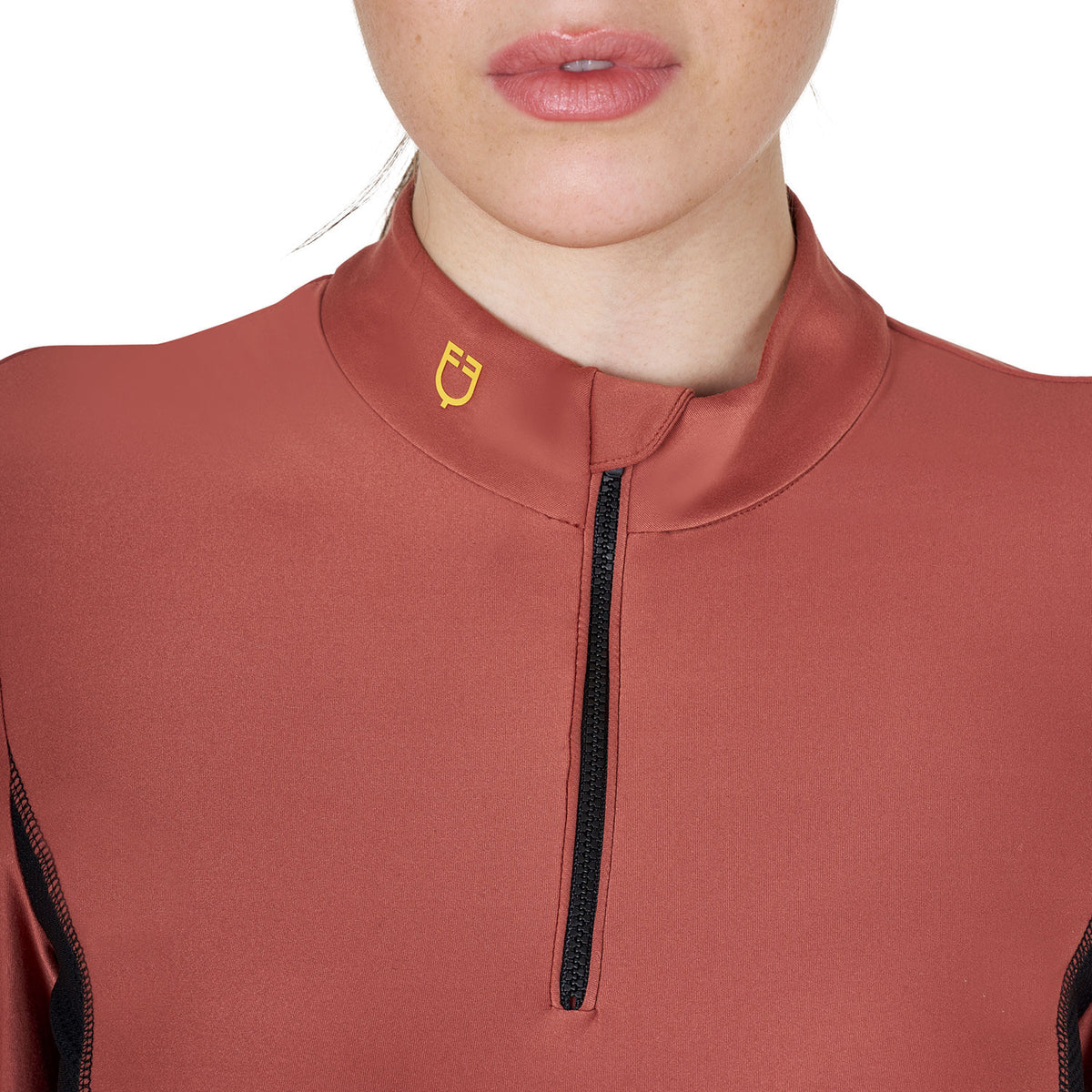 Equestro Women's long-sleeved training technical polo shirt