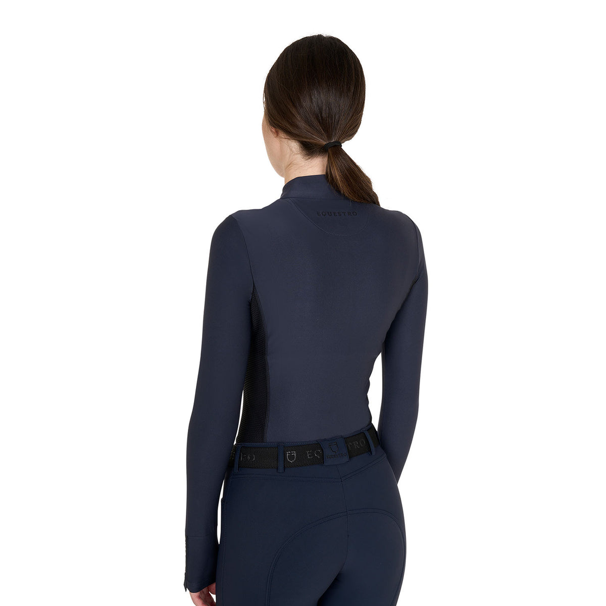 Equestro Women's long-sleeved training technical polo shirt