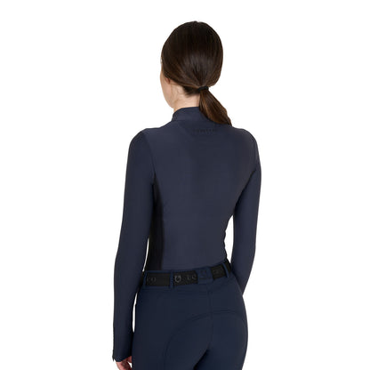Equestro Women's long-sleeved training technical polo shirt