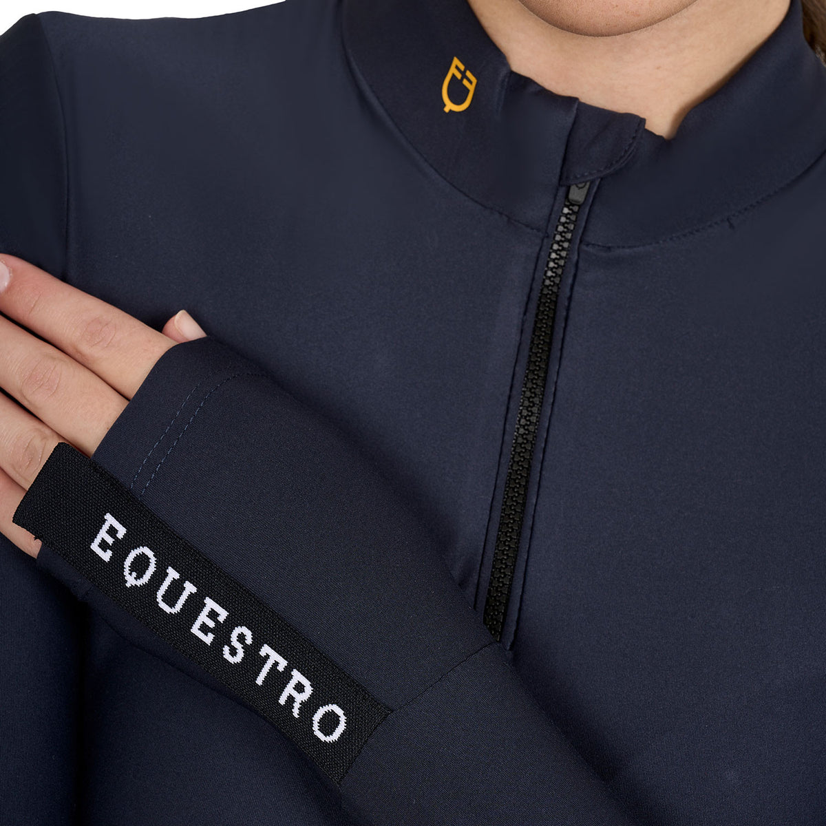 Equestro Women's long-sleeved training technical polo shirt