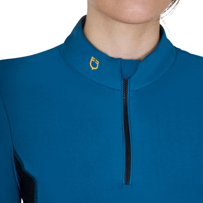 Equestro Women's long-sleeved training technical polo shirt