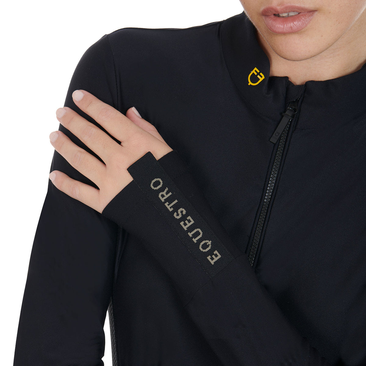 Equestro Women's long-sleeved training technical polo shirt