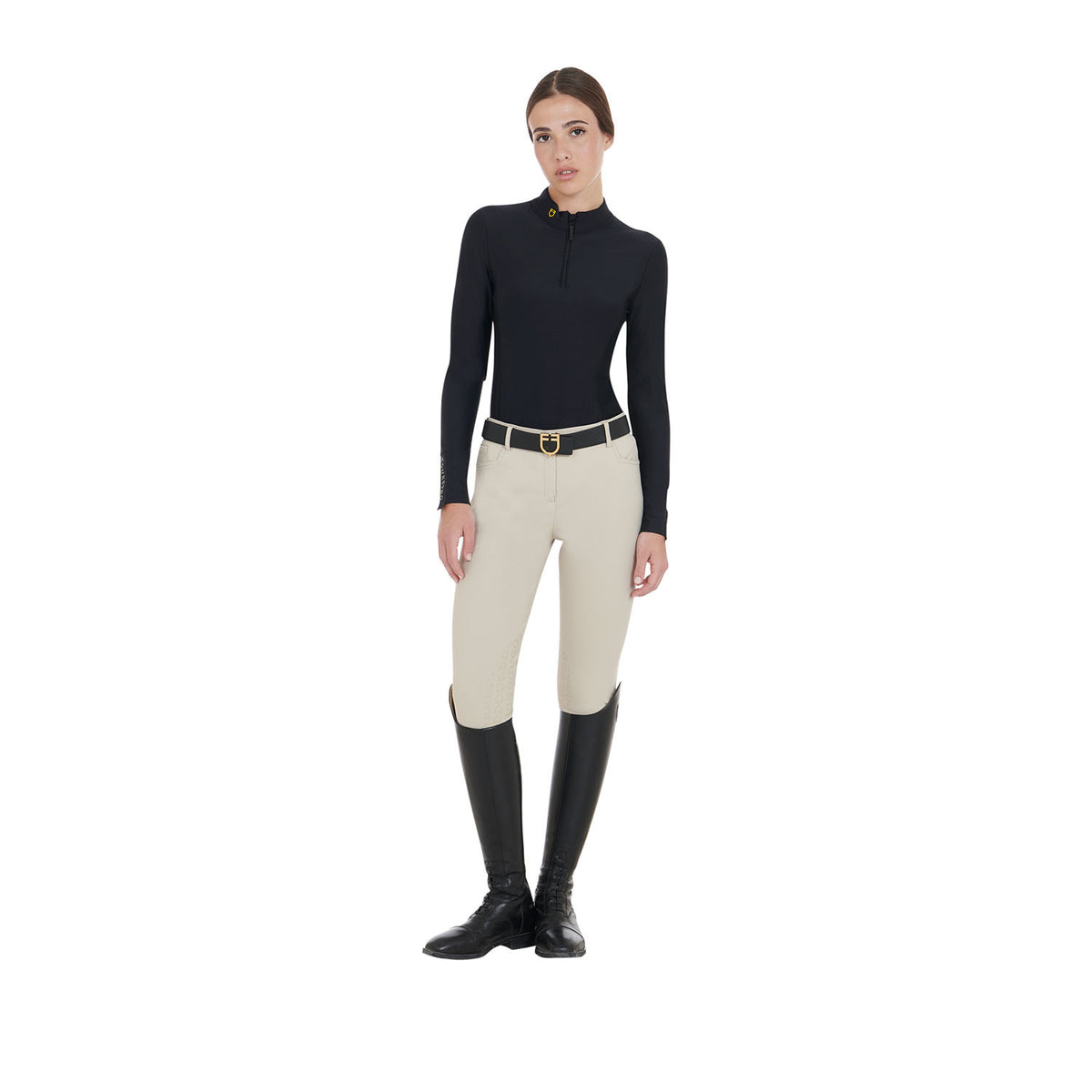Equestro Women's long-sleeved training technical polo shirt