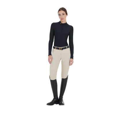 Equestro Women's long-sleeved training technical polo shirt