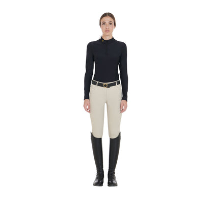 Equestro Women's long-sleeved training technical polo shirt