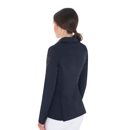 Equestro Women's competition jacket with contrasting embroidered logo