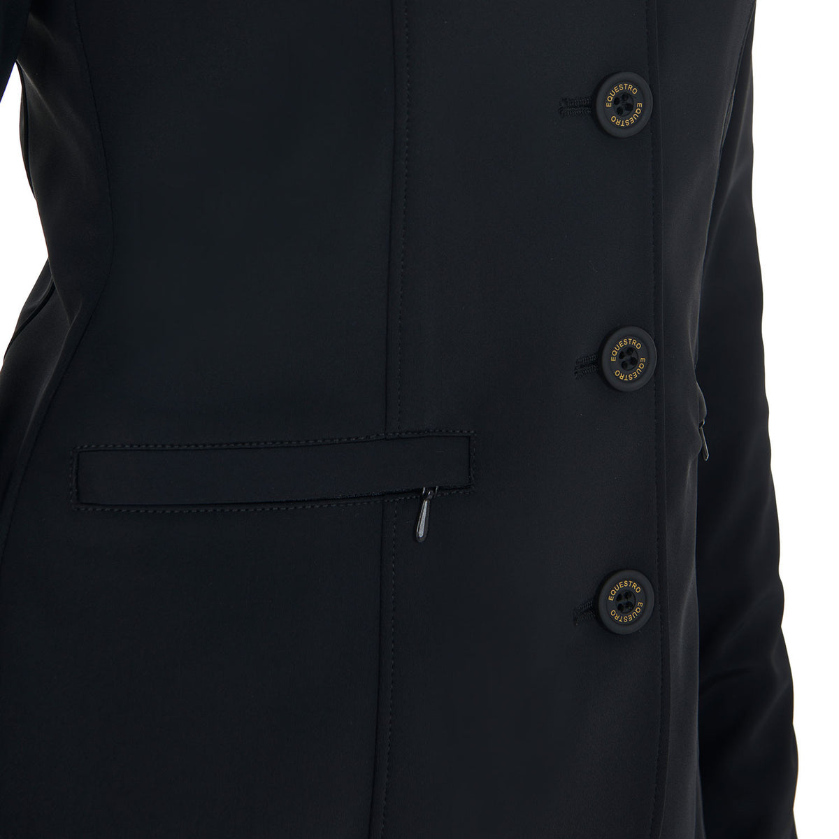 Equestro Women's competition jacket with contrasting embroidered logo