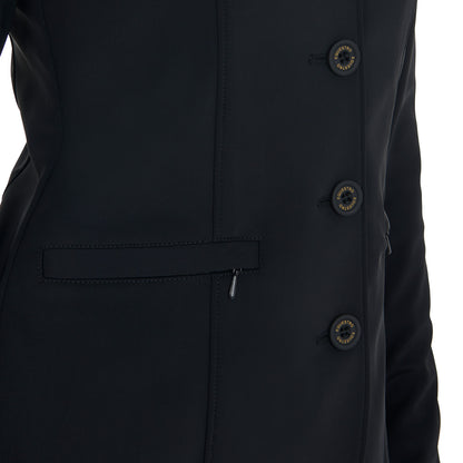 Equestro Women's competition jacket with contrasting embroidered logo
