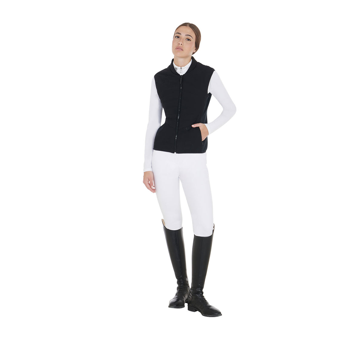 Equestro Women's slim fit vest in technical fabric