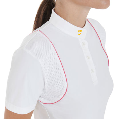 Equestro Women's slim fit competition polo shirt with buttons