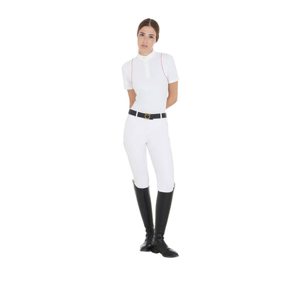 Equestro Women's slim fit competition polo shirt with buttons