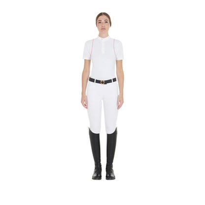 Equestro Women's slim fit competition polo shirt with buttons