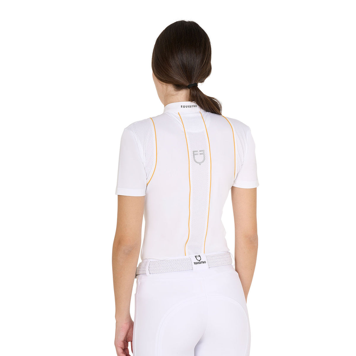 Equestro Women's slim fit competition polo shirt with buttons