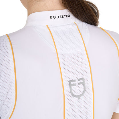 Equestro Women's slim fit competition polo shirt with buttons