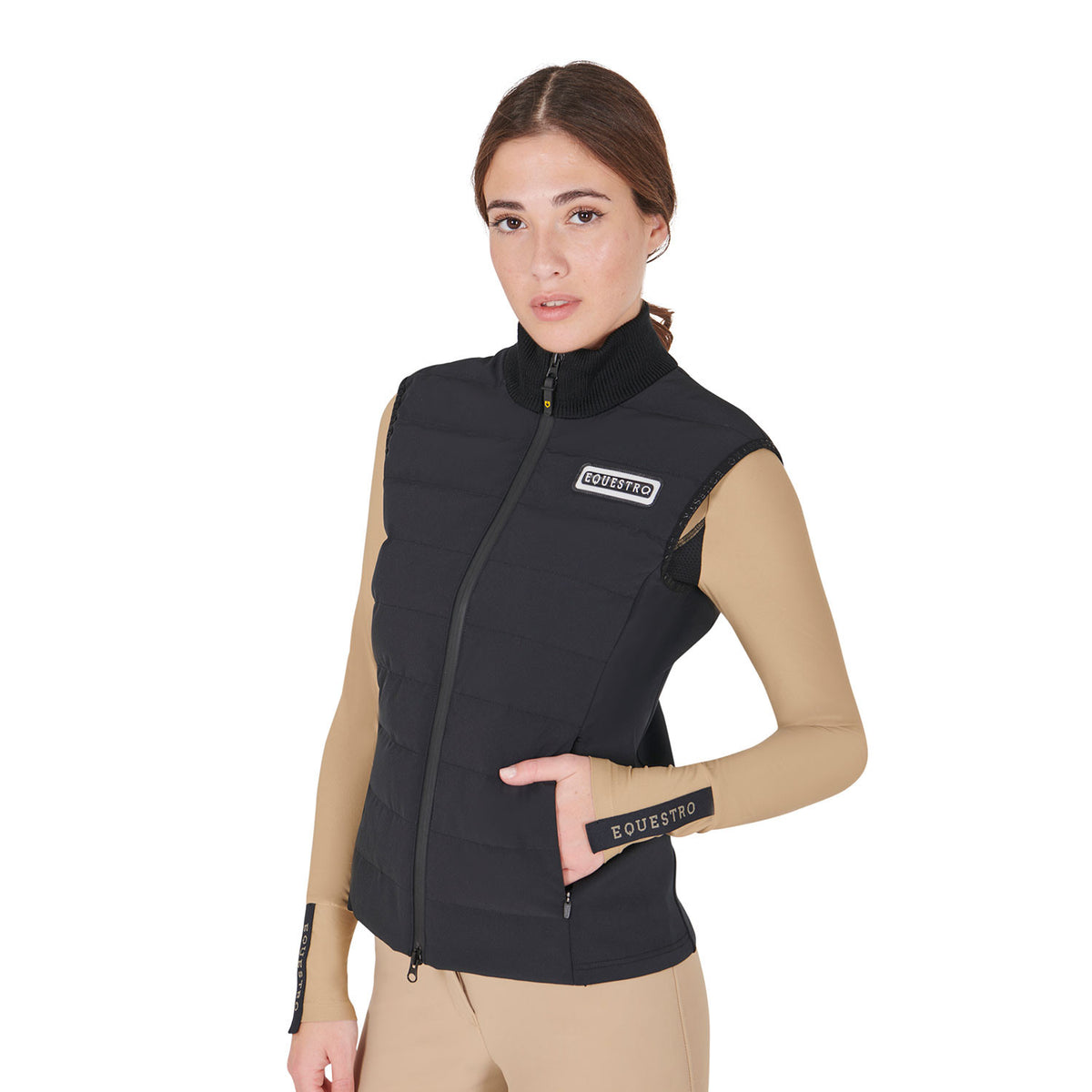 Equestro Women's zippered vest technical blend