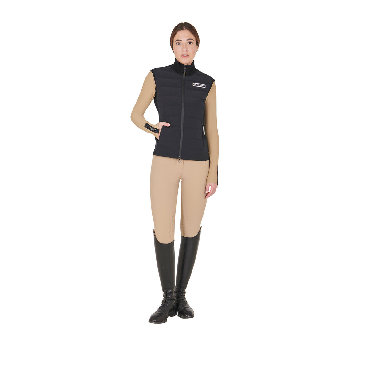 Equestro Women's zippered vest technical blend