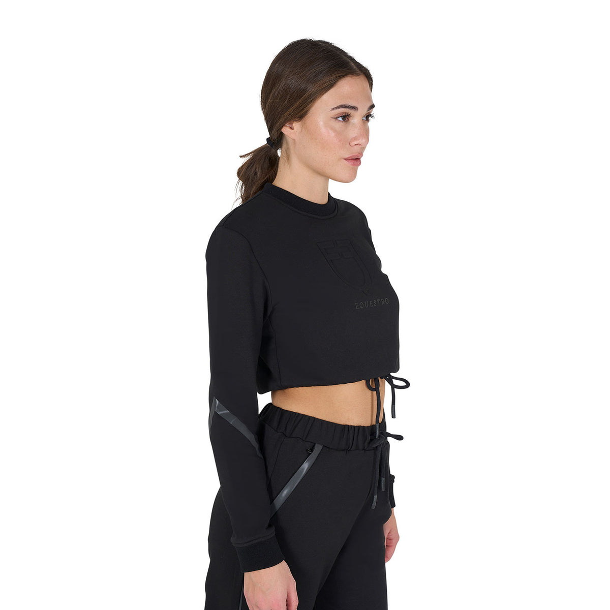 Equestro Women's cropped crewneck sweatshirt