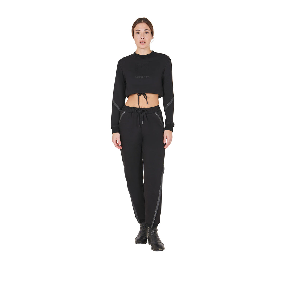 Equestro Women's cropped crewneck sweatshirt