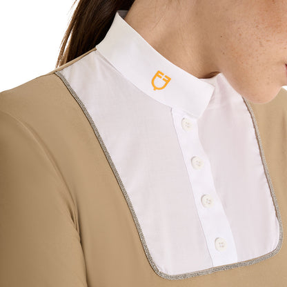 Equestro Women's slim fit buttoned competition polo shirt