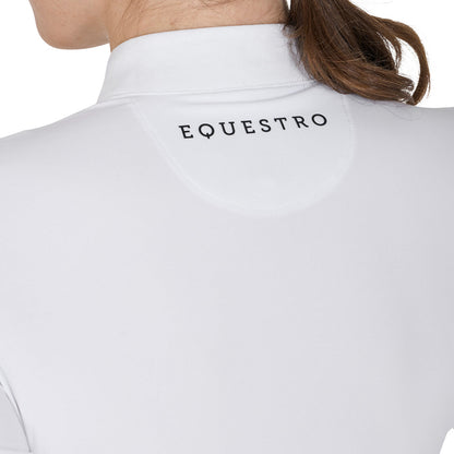 Equestro Women's slim fit buttoned competition polo shirt