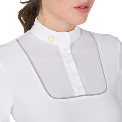 Equestro Women's slim fit buttoned competition polo shirt