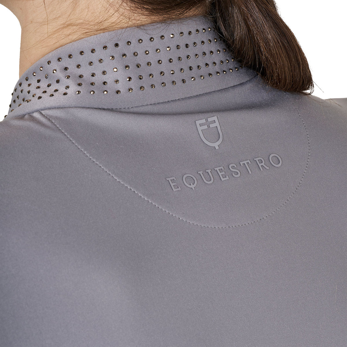 Equestro Women's tecnical training polo shirt rhinestones