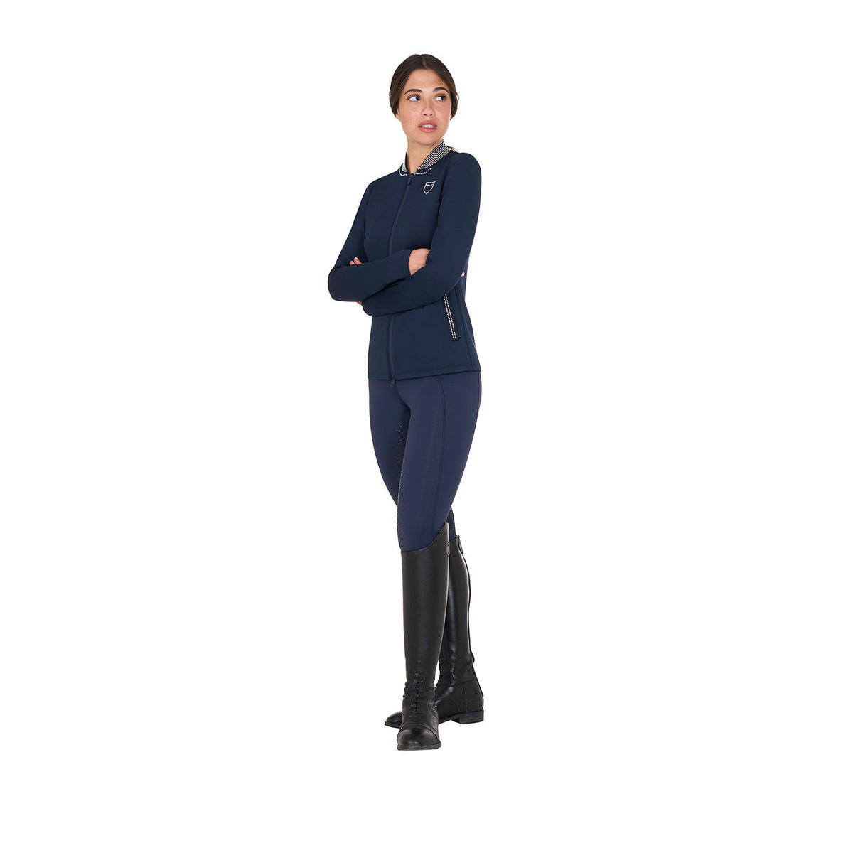 Equestro Women's slim fit leggings rhinestones