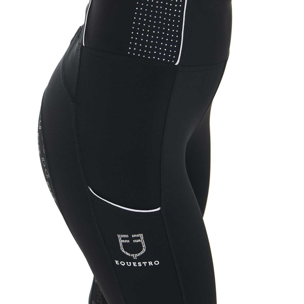 Equestro Women's slim fit leggings rhinestones