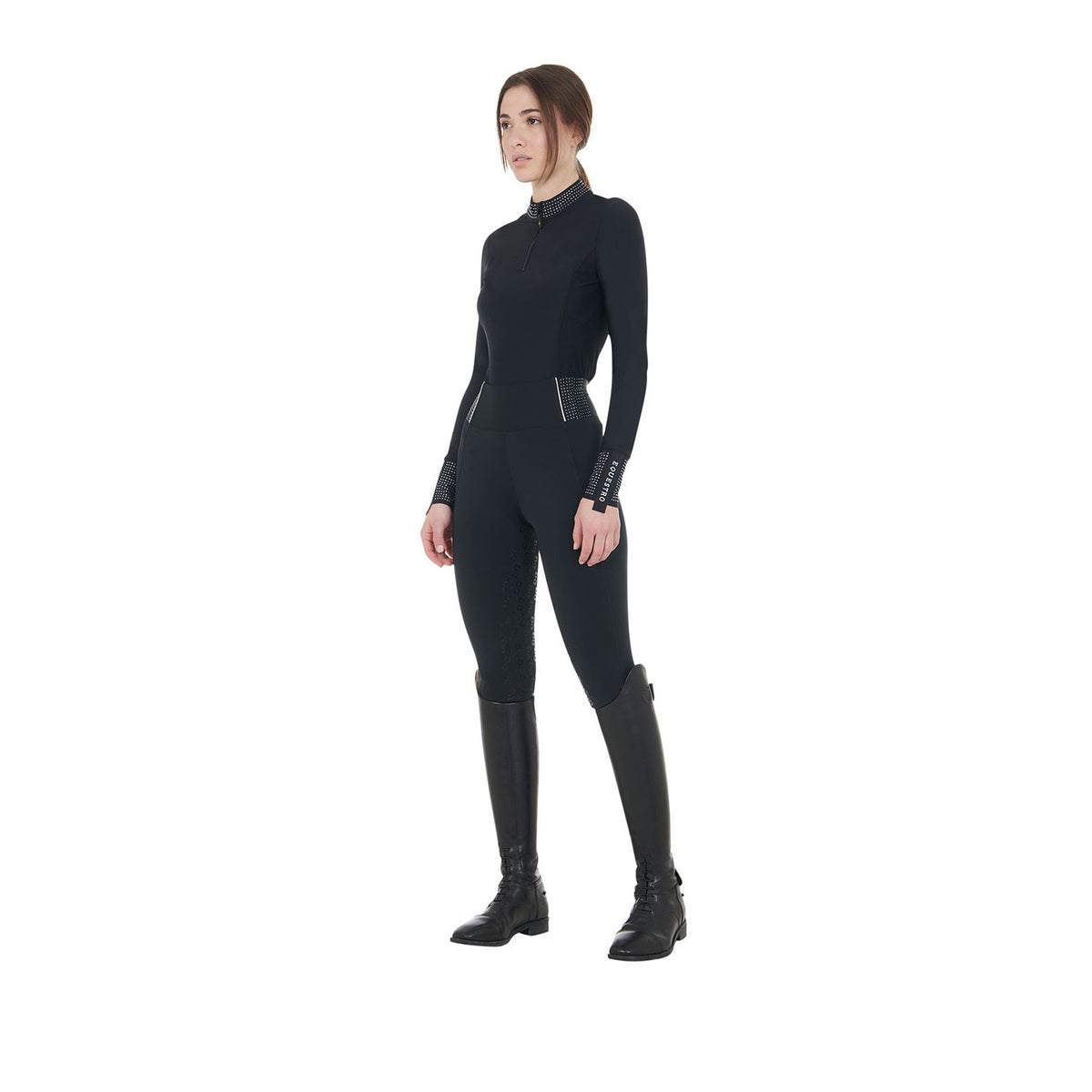 Equestro Women's slim fit leggings rhinestones