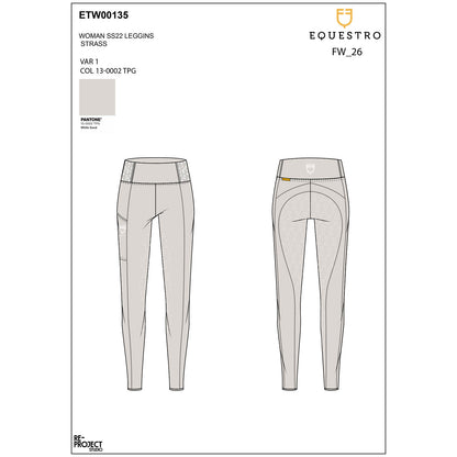 Equestro Women's slim fit leggings rhinestones