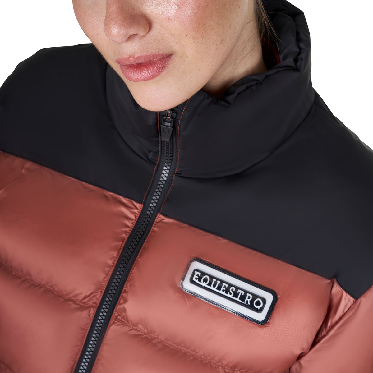 Equestro Women's cropped down jacket stretch fabric