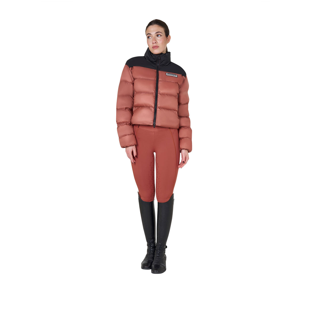 Equestro Women's cropped down jacket stretch fabric