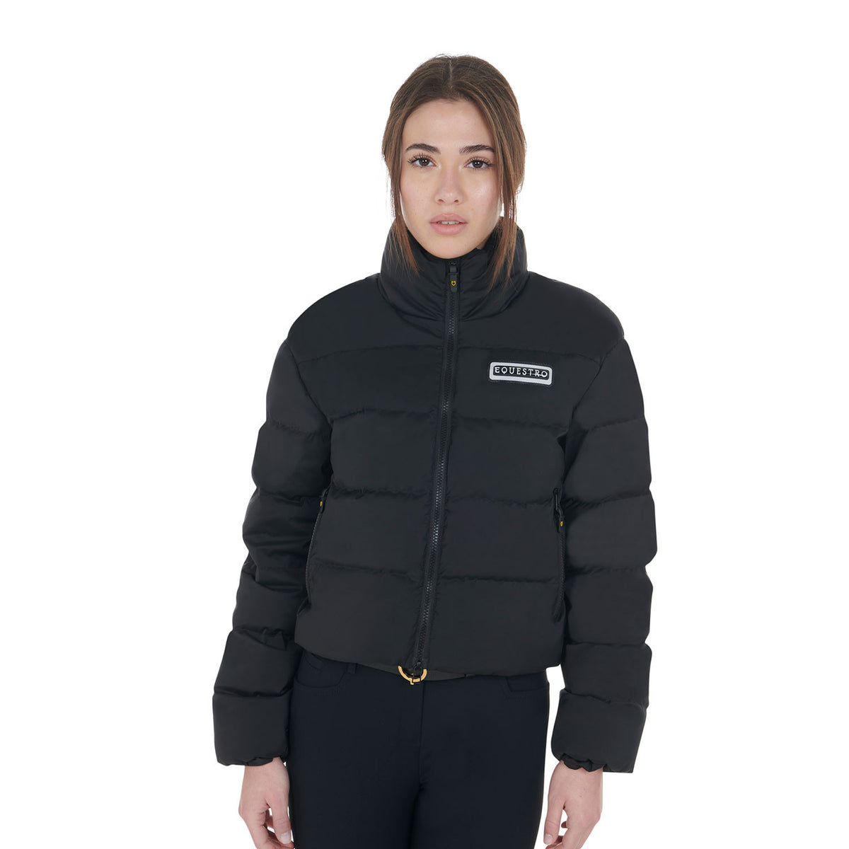 Equestro Women's cropped down jacket stretch fabric