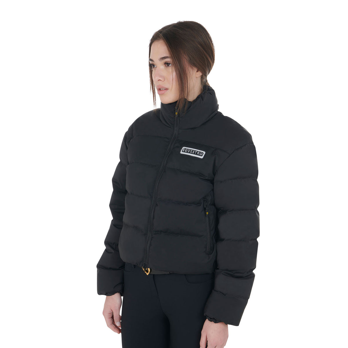 Equestro Women's cropped down jacket stretch fabric