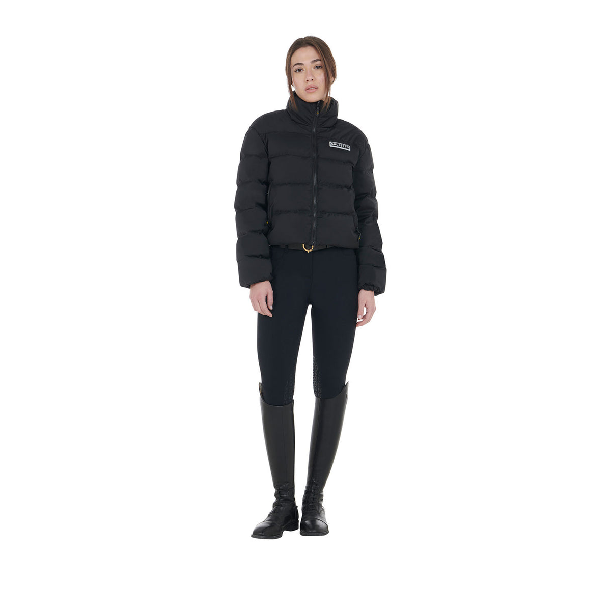 Equestro Women's cropped down jacket stretch fabric