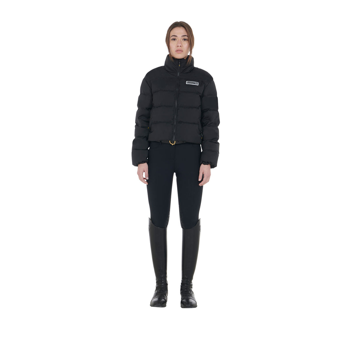 Equestro Women's cropped down jacket stretch fabric