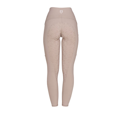 Equestro Women's slim fit leggings micro mesh inserts
