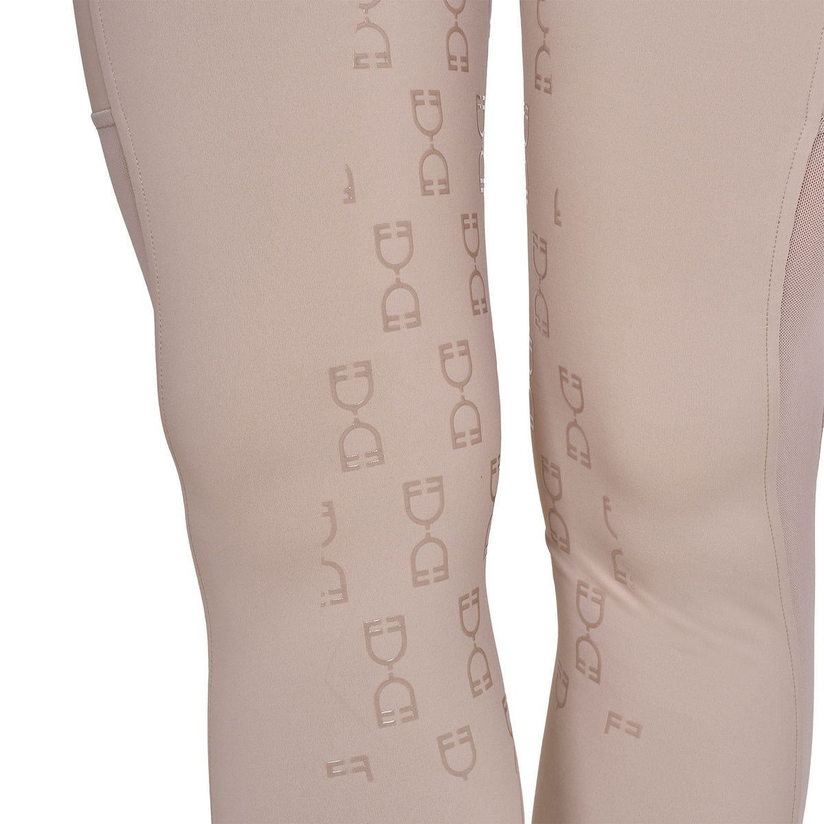 Equestro Women's slim fit leggings micro mesh inserts